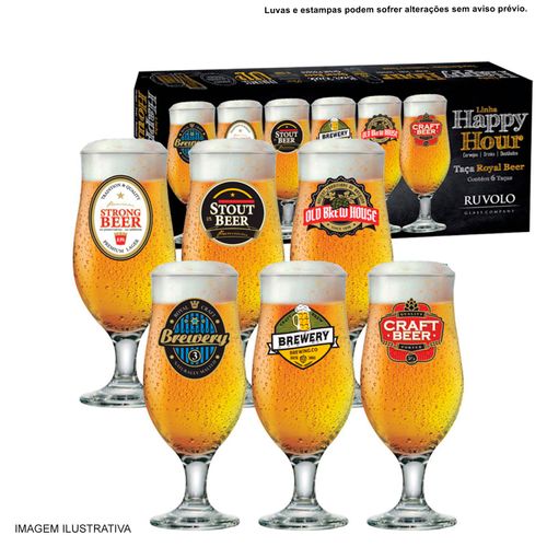 Conjunto de Taça Royal Beer 330 ml com 6 Peças Ruvolo