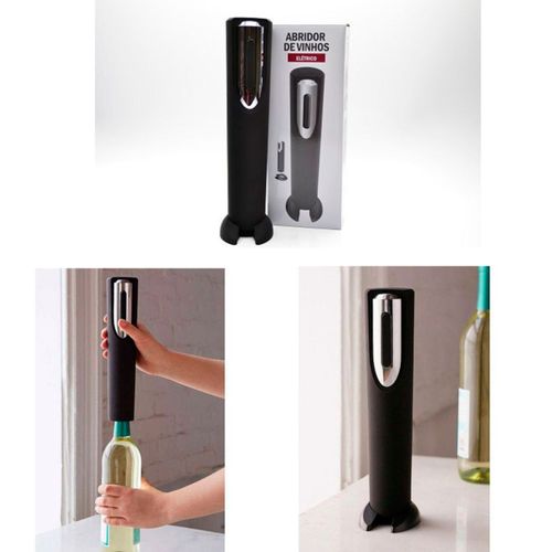 Abridor de Vinho Elétrico sem Fio 27,5 cm Uny Home