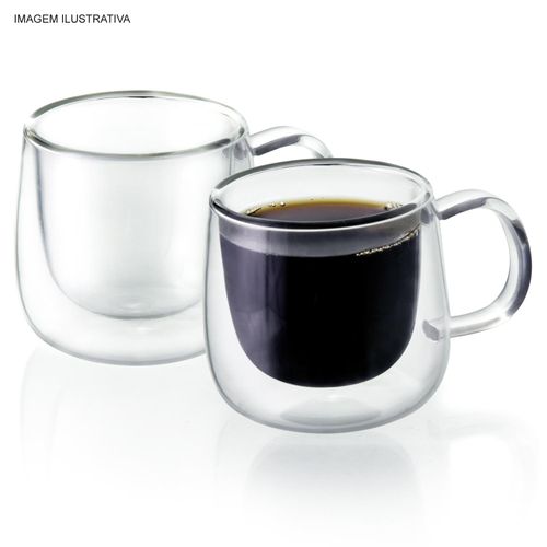 Conjunto de 2 Xícaras para Café Mimo Style com Parede Dupla 80 ml