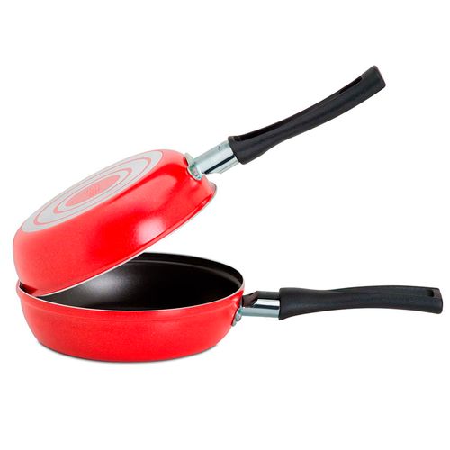 Omeleteira Garlic Brinox em Alumínio 18 cm Vermelho