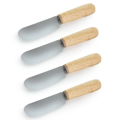 Jogo de Espátulas Mimo Style em Aço Inox 4 peças com Cabo de Madeira