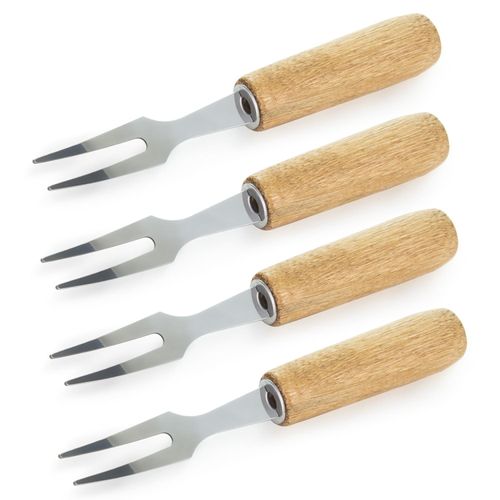 Jogo de Garfos para Petiscos Mimo Style em Aço Inox 4 Peças com Cabo de Madeira