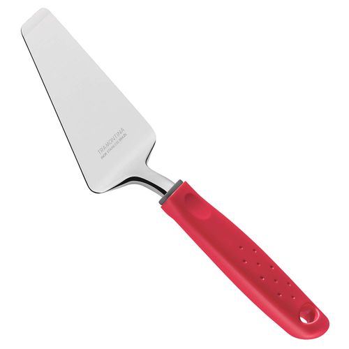Espátula para Pizza Utilità Tramontina em Aço Inox com Cabo Vermelho