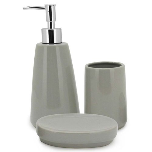 Conjunto para Banheiro Mimo Style 3 peças Cinza