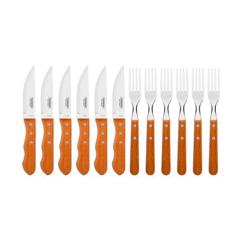 Jogo de Talheres para Churrasco Tramontina Jumbo Madeira com 12 Peças