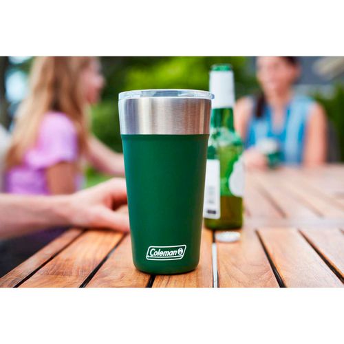 Copo Térmico de Cerveja Coleman 591 ml em Aço Inox com Tampa Verde
