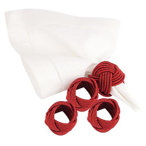 Argola de Guardanapo Traccia Vermelho com 4 Peças Copa