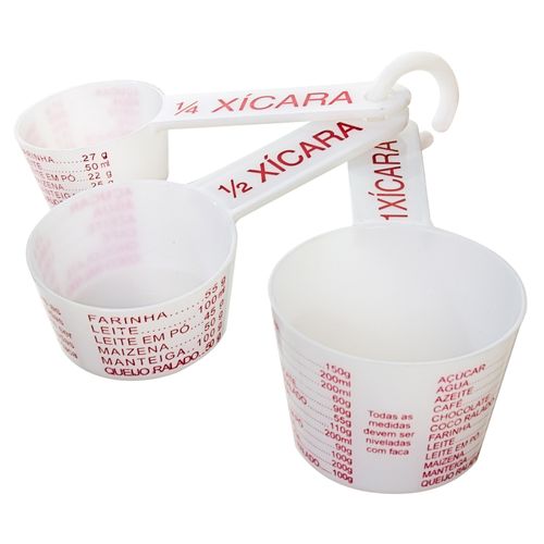 Jogo de Medidores com 3 Peças de Xícaras Stm Plastic