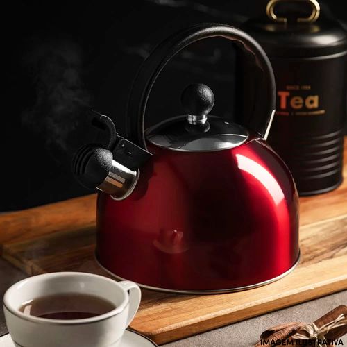 Chaleira Mimo Style em Aço Inox Vermelha 2 Litros