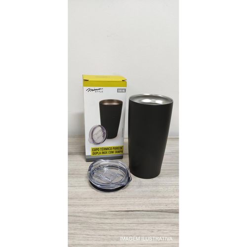 Copo Térmico Mimo Style com Tampa Preto 590 ml