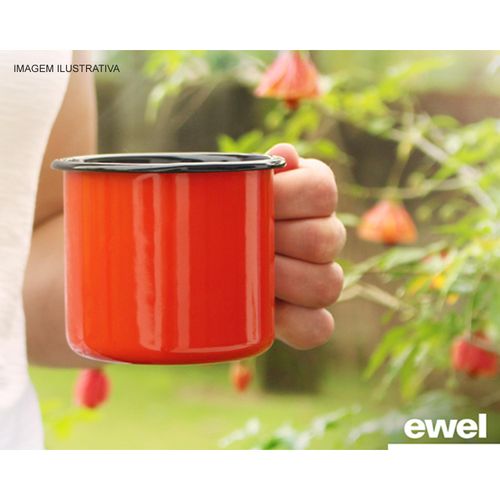 Caneca Esmaltado 370 ml Laranja Ewel