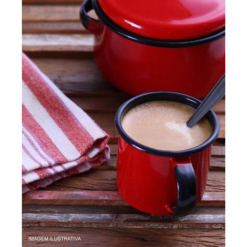 Caneca Esmaltado 370 ml Vermelha Ewel