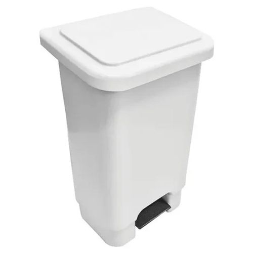 Lixeira com Pedal Retangular de 25 Litros Branca Lar Plásticos