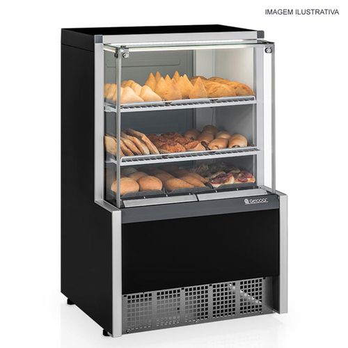 Balcão Vitrine Estufa  Aurora MEQA-075R PR Gelopar 220v 9 Bandejas