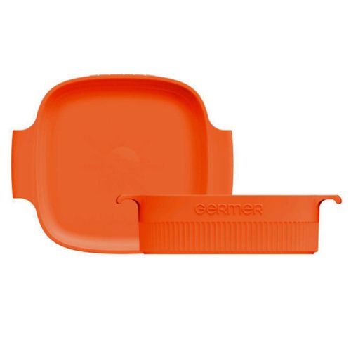 Travessa Refratária Quadrada Germer com Asa 21x21 cm Laranja