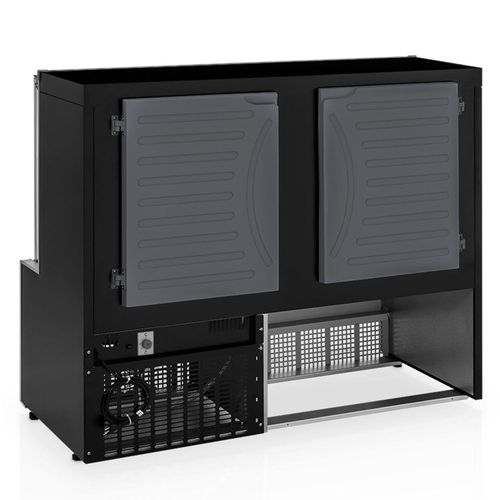 Balcão Vitrine Refrigerada Aurora para Confeitaria GPEA-140R PR Dupla Ação Gelopar Preto 127v
