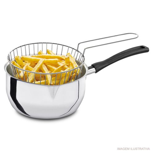 Caçarola Cônica 2 Litros ABC em Alumínio 18 cm com Tela para Fritura