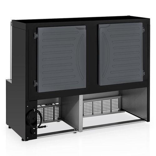 Vitrine Neutra Aurora MPNA-140R PR Gelopar Preta Vidro Reto