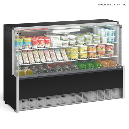 Balcão Vitrine Refrigerada Ar Forçado Aurora GPFA-175R PR Gelopar 127v
