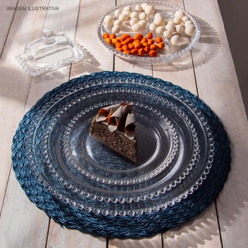 Prato Raso Pearl Clear 28 cm em Cristal Ecológico Wolff