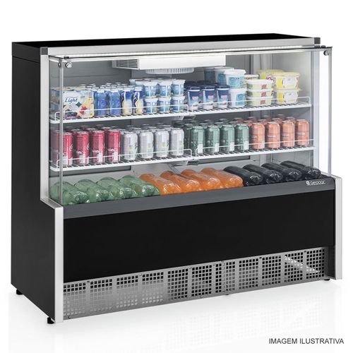 Balcão Vitrine Refrigerada Ar Forçado Aurora GPFA-140R PR Gelopar 127v