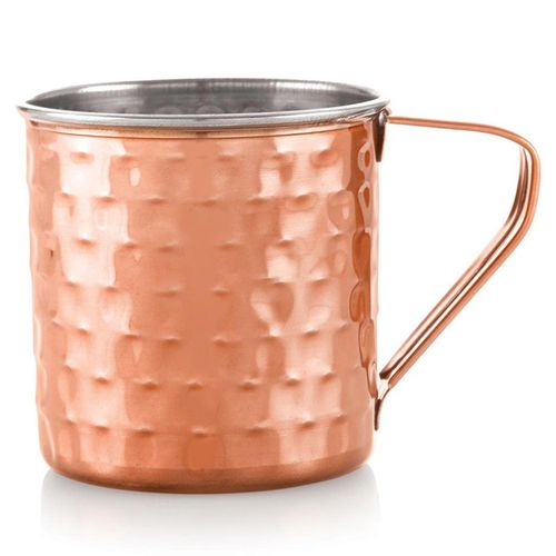 Caneca Martelada Moscow Mule Gourmet Mix em Aço Inox Cobreado 300 ml