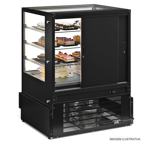 Balcão Vitrine Refrigerada Dupla Função GGER-100 PR Gelopar 1 Metro 220v