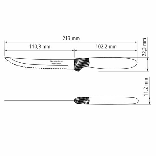 Faca de Churrasco Ipanema Tramontina em Aço Inox Preto