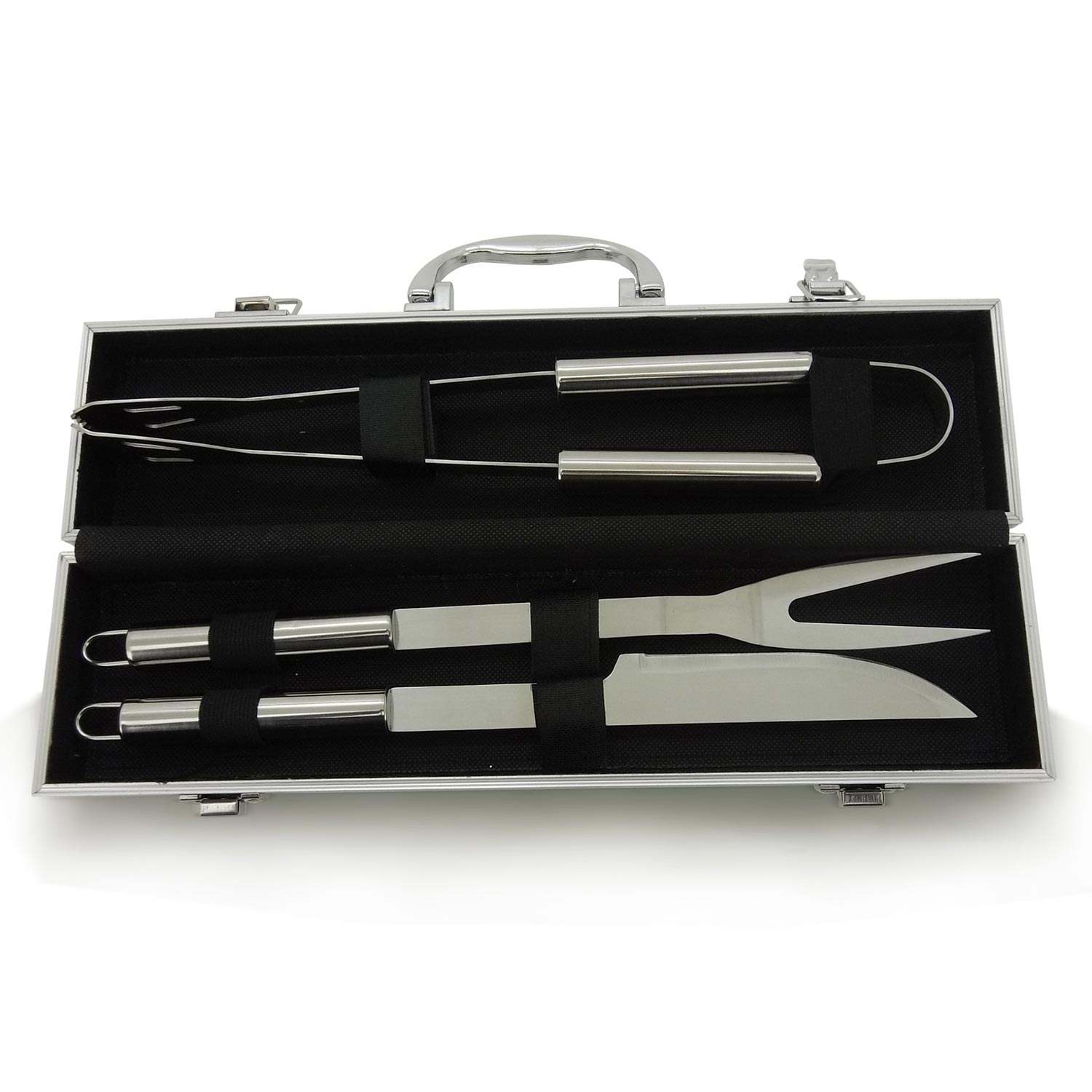 Jogo para Churrasco com 3 Peças em Inox com Maleta - Mimo Style - AC19147