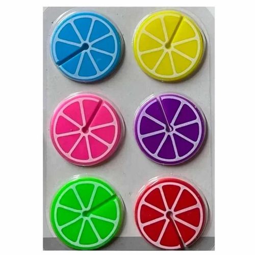 Conjunto de Marcadores de Taça Mimo Style em Silicone 6 Peças