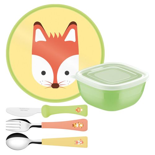 Conjunto Infantil Baby Friends Colorido Tramontina com 5 Peças