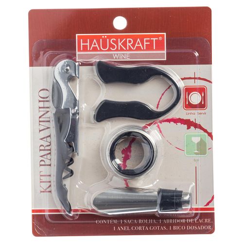 Conjunto para Vinho Hauskraft com 4 Peças