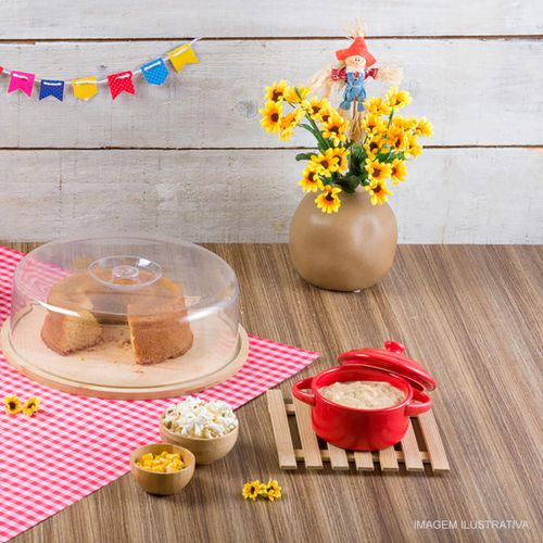 Mini Caçarola de Porcelana 14,5 cm Vermelha Lyor