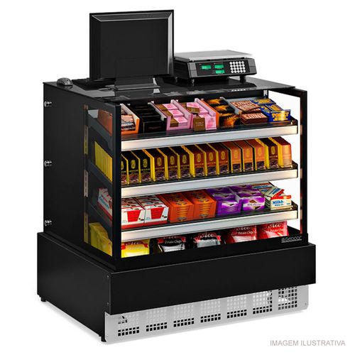 Vitrine Neutra Aberta MGEX-100 PR Gelopar 1 Metro Bivolt com Caixa Gourmet