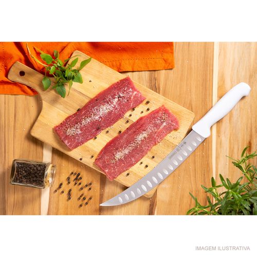 Faca Profissional 10'' Granton Edge Master Line Mundial Cor Branco