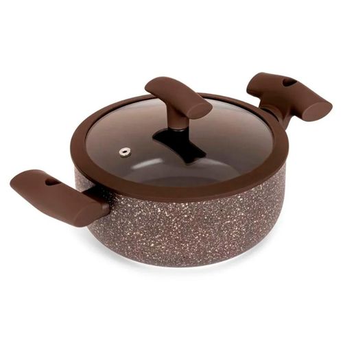 Caçarola Antiaderente Hércules 20 cm com Indução 2,5 Litros Marrom