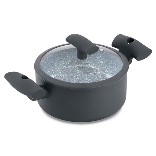 Caçarola Antiaderente Hércules 20 cm com Indução 2,5 Litros Cinza