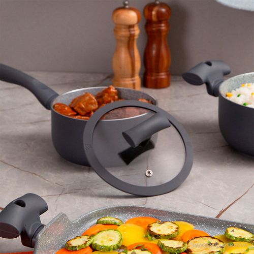 Panela Hércules com Revestimento Cerâmico e Indução 1,75 Litros 18 cm Cinza