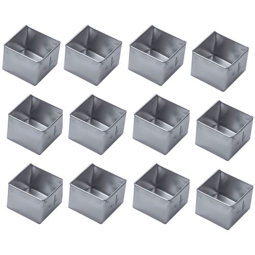 Forminha para Pão de Mel Quadrado em Alumínio 6x6 cm com 12 Peças Doupan