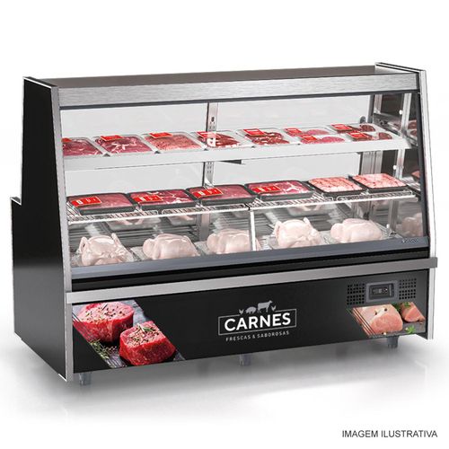 Balcão Expositor Frigorífico Avícola Linha Turino GRTA-200 PR Gelopar 220V