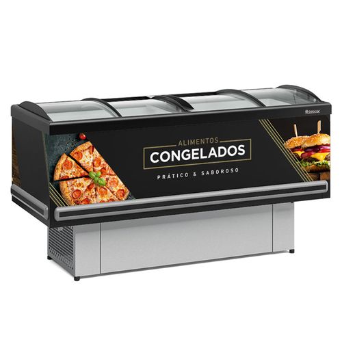Ilha Expositor de Congelados Dupla Ação Preto GESV 190C PR Gelopar 520 Litros 220v