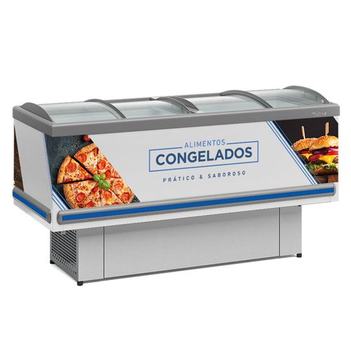 Ilha Expositor de Congelados Dupla Ação Branco GESV 190C PR Gelopar 520 Litros 220v