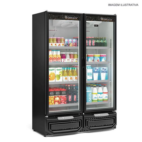 Refrigerador Expositor 957 Litros GCVR-950 PR Gelopar 127v com Porta de Vidro