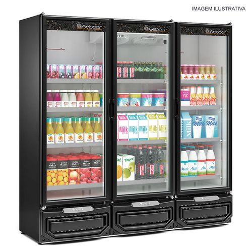 Refrigerador Expositor 1468 Litros GCVR-1450 PR Gelopar 220v com Porta de Vidro