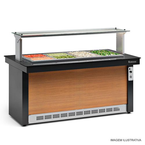 Buffet Refrigerado Vitra GBRF-175 BR Gelopar 1,75 Metros 220v sem Cubas Preto