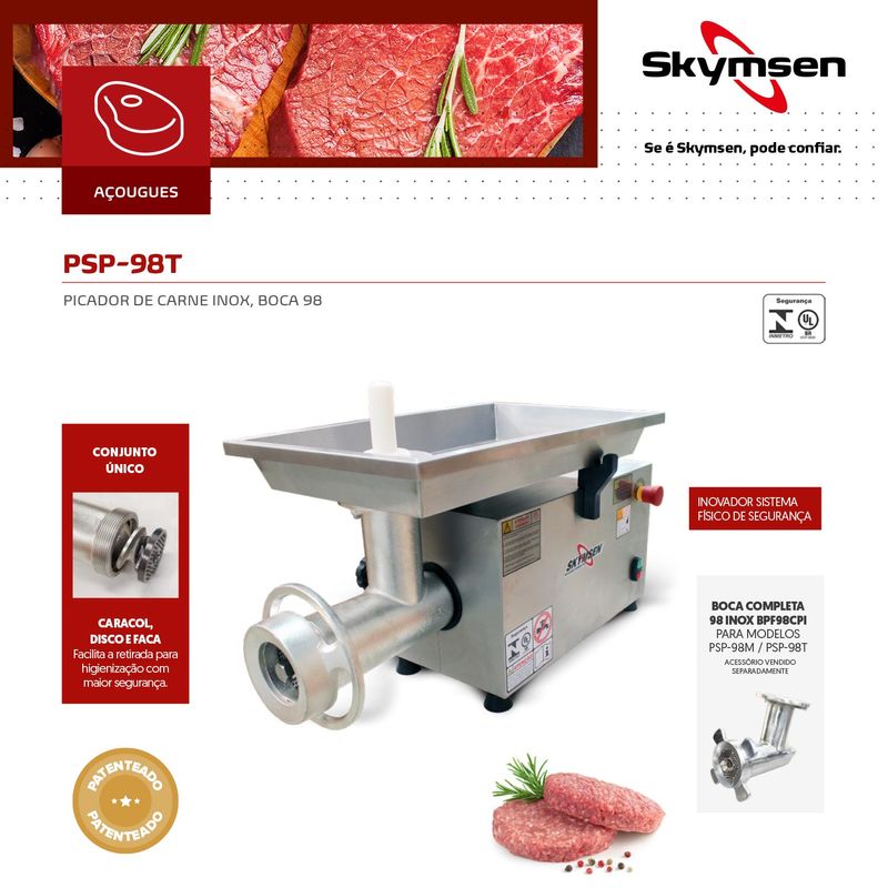 Moedor_de_Carne_Boca_98_PSP98T_Skymsen_em_Ao_Inox_220v_Trifsico_208211